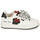 Chaussures Fille Baskets basses Geox REBECCA GIRL Blanc / Noir / Rouge