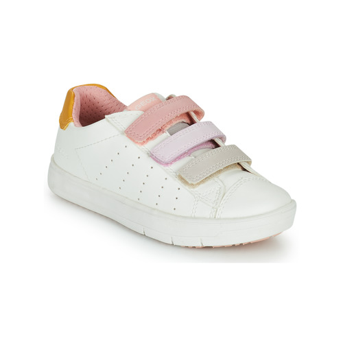 Chaussures Fille Geox SILENEX GIRL Blanc / Rose / Beige - Livraison Gratuite 