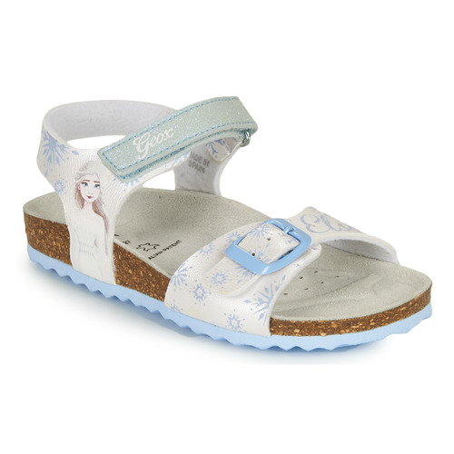 Chaussures Fille Sandales et Nu-pieds Geox ADRIEL GIRL Blanc / Bleu