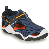 Chaussures Garçon Sandales sport Geox JR WADER Marine/ Orange