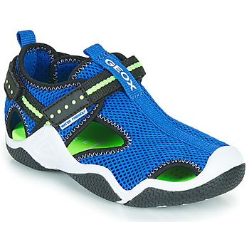Chaussures Garçon Sandales sport Geox JR WADER Bleu  / Vert