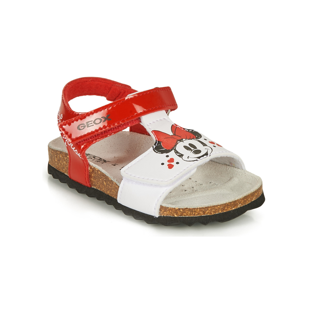 Chaussures Fille Sandals CLARKS Margee Eve 261581354 Red Leather Geox SANDAL CHALKI GIRL Rouge / Blanc