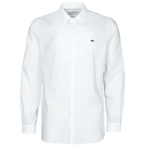 Vêtements Homme Chemises manches longues Logo Lacoste PITTA Blanc