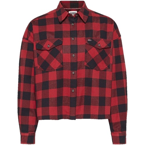 Vêtements Jacket Chemises / Chemisiers Tommy Jeans Chemise Jacket  ref_50845 Rouge Rouge