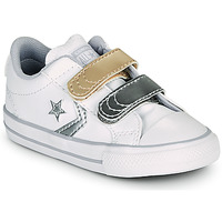 Chaussures Fille Baskets basses Converse STAR PLAYER 2V METALLIC LEATHER OX Blanc