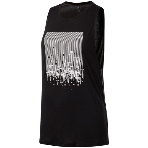 Vêtements Femme T-shirts manches courtes chalk Reebok Sport Cardio Graphic Tank Noir