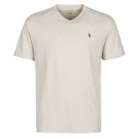 Vêtements Homme T-shirts manches courtes Polo Ralph Lauren T-SHIRT AJUSTE COL V EN COTON Beige