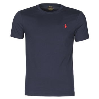 Vêtements Homme T-shirts manches courtes Polo Ralph Lauren T-SHIRT AJUSTE COL ROND EN COTON Marine