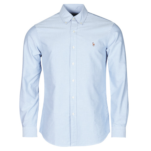Vêtements Homme Chemises manches longues Polo Affluent Ralph Lauren CHEMISE COUPE DROITE EN OXFORD Bleu