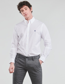 Vêtements Homme Chemises manches longues The Rug Republicn CHEMISE AJUSTEE EN POPLINE DE COTON COL BOUTONNE Blanc