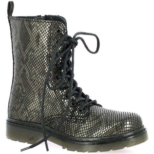 Chaussures Femme Boots Creator Creat Rangers cuir python Marron