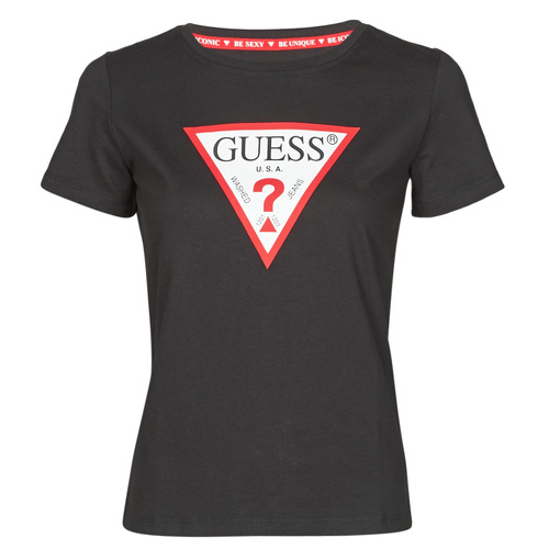 Vêtements Femme T-shirts manches courtes JBLK Guess SS CN ORIGINAL TEE Noir