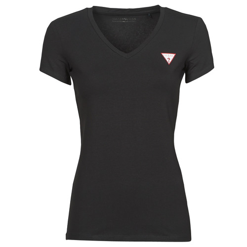 Vêtements Femme T-shirts manches courtes Guess SS VN MINI TRIANGLE TEE Noir
