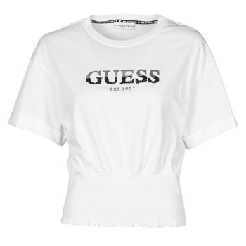 Vêtements Femme T-shirts manches courtes Guess SS WINIFRED CROP TOP Blanc