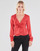 Vêtements LEA20 Tops / Blouses JUBN01 Guess NEW LS GWEN TOP Rouge / Blanc