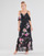 Vêtements hwxa84 Robes longues Guess AGATHE DRESS Noir / Multicolore