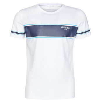 Vêtements Homme T-shirts manches courtes Guess CN SS TEE Blanc / Marine