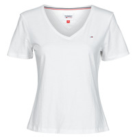 Vêtements Femme T-shirts manches courtes Tommy son Jeans SOFT JERSEY V NECK Blanc