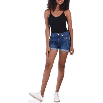 Vêtements Femme Shorts / Bermudas Kaporal Short en Jean Femme ILANA Bleu Denim Bleu