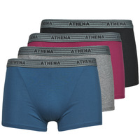 Sous-vêtements Homme Boxers Athena BASIC COTON  X4 Gris / Bordeaux / Bleu / Noir
