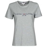 Vêtements Femme T-shirts manches courtes Tommy Hilfiger TH ESS HILFIGER C-NK REG TEE SS Gris