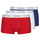Sous-vêtements Homme Boxers Calvin Klein Jeans RISE TRUNK X3 Marine / Blanc / Rouge