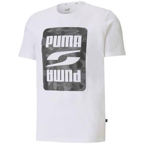 Vêtements Homme T-shirts manches courtes Puma Rebel Camo Graphic Tee Blanc
