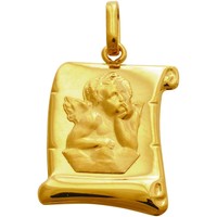 Montres & Bijoux Femme Pendentifs Brillaxis Médaille  ange sur parchemin en or jaune 9 carats Jaune