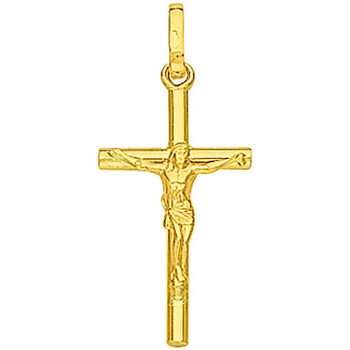Montres & Bijoux Femme Pendentifs Brillaxis Pendentif  croix Christ or jaune 9 carats Jaune