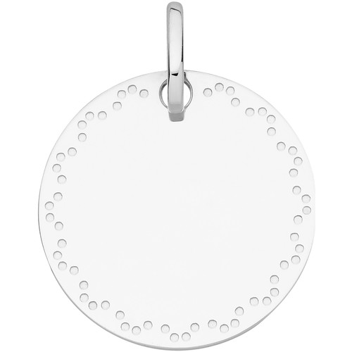Montres & Bijoux Femme Pendentifs Brillaxis Médaille  or blanc 18 carats frise Blanc