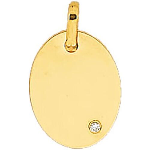 Montres & Bijoux Femme Pendentifs Brillaxis Plaque  ovale or jaune 18 carats diamant Jaune