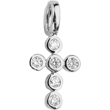 Montres & Bijoux Femme Pendentifs Brillaxis Pendentif croix or blanc 18 carats diamants Blanc