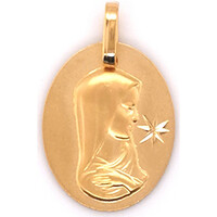 Montres & Bijoux Femme Pendentifs Brillaxis Médaille  vierge diamantée 1 étoile Jaune