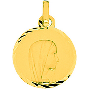 pendentifs brillaxis  médaille ronde  vierge or 18 carats 
