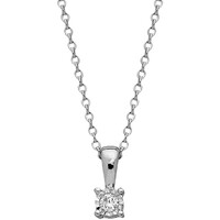 Montres & Bijoux Femme Colliers / Sautoirs Brillaxis Collier  solitaire diamant 3mm Blanc