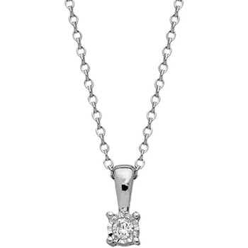 collier brillaxis  collier  solitaire diamant 3mm  or blanc 9 carats 