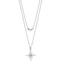 Montres & Bijoux Femme Colliers / Sautoirs Lotus Collier  Silver deux rangs perles étoile Blanc