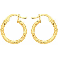 Montres & Bijoux Femme Boucles d'oreilles Brillaxis Créoles  diamantées or jaune 9 carats 10mm Jaune