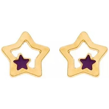 Montres & Bijoux Enfant Boucles d'oreilles Brillaxis Boucles d'oreilles  étoile laque violette Jaune