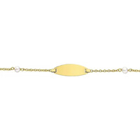 Montres & Bijoux Enfant Bracelets Brillaxis Bracelet identité bébé or jaune 18 carats 2 perles Jaune