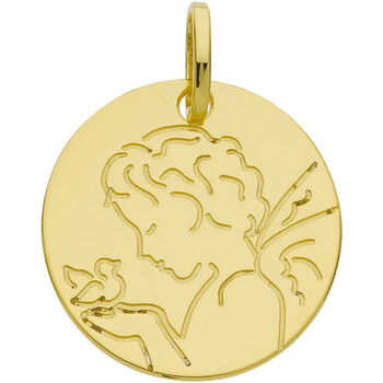 Coeur De Lion Enfant Pendentifs Brillaxis Médaille ange et colombe or jaune profil stylisé Jaune