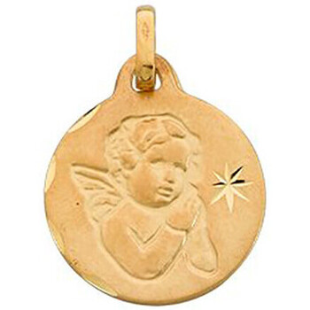 Montres & Bijoux Enfant Pendentifs Brillaxis Médaille ronde ange or jaune 9 carats Jaune