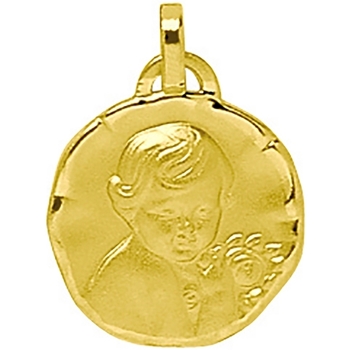 Montres & Bijoux Enfant Pendentifs Brillaxis Médaille  ange fleur or 18 carats Jaune