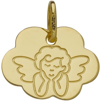 Montres & Bijoux Fille Pendentifs Brillaxis Médaille  ange face stylisé nuage or jaune Jaune