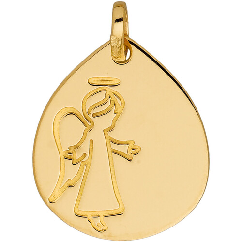 Montres & Bijoux Enfant Pendentifs Brillaxis Médaille  Ange forme goutte or 18 carats Jaune