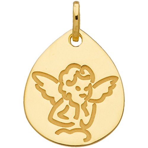 Montres & Bijoux Enfant Pendentifs Brillaxis Médaille chérubin or jaune 9 carats goutte Jaune