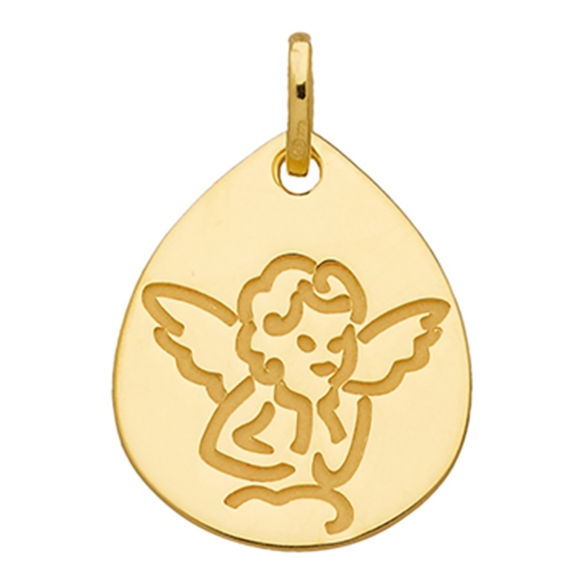 Montres & Bijoux Enfant Pendentifs Brillaxis Médaille chérubin or jaune 9 carats goutte Jaune