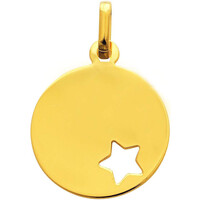 Montres & Bijoux Enfant Pendentifs Brillaxis Pendentif  plaque ronde étoile ajourée Jaune