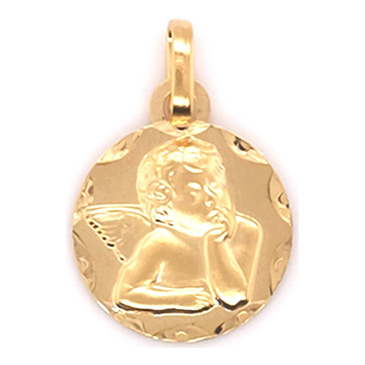 Montres & Bijoux Enfant Pendentifs Brillaxis Médaille  ange or jaune 9 carats 13mm Jaune