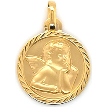Coeur De Lion Enfant Pendentifs Brillaxis Médaille  ange diamantée striée Jaune
